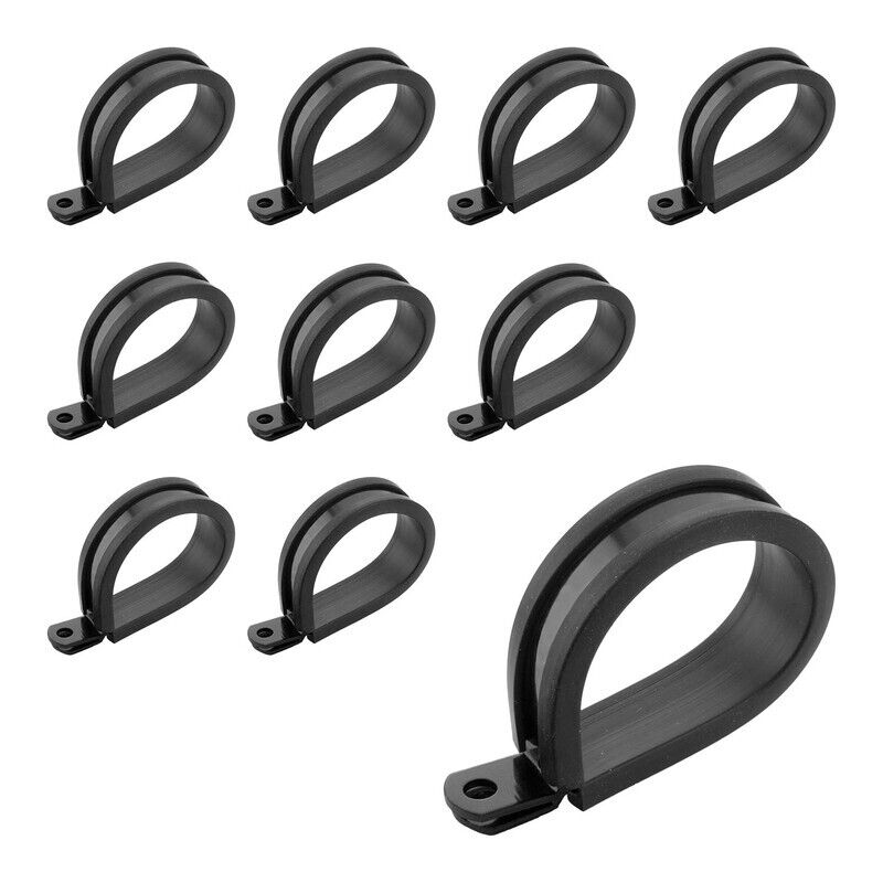 Proflow Cushioned Hose Mounting P-Clamp 9.5mm Suit 3/8 tube 10 Pack PFE158-06BK
