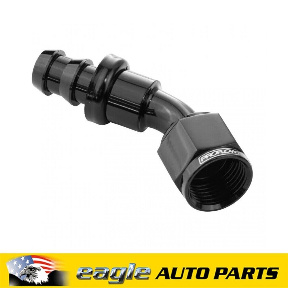 PFE Fittings 45 Degree Push On Fitting Hose End -12 Black # PFE402-12BK