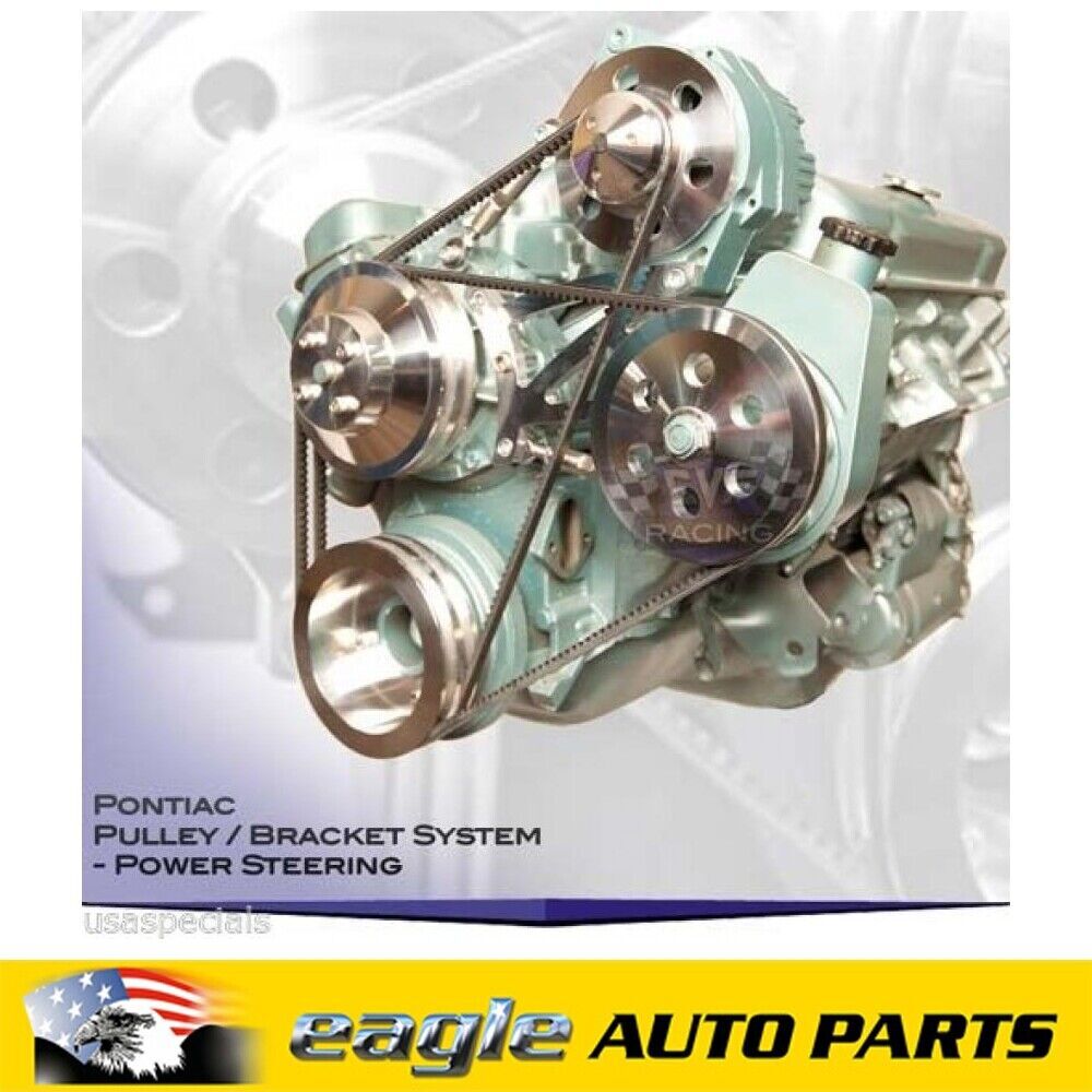 PONTIAC 350 455 CVF BILLET POWER STEERING BRACKET & PULLEY KIT # PONT-PS-SYSTEM
