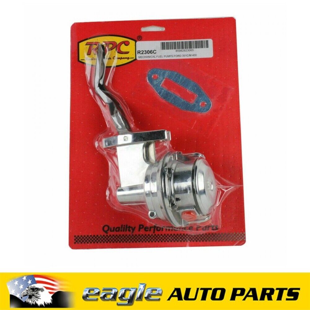 RPC Ford V8 302 351 Cleveland Fuel Pump 8GPH - 8PSI Chrome # R2306C