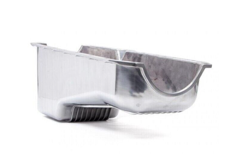 RPC Chev 350 V8 Finned Oil Pan Black LHS Dipstick 1965 - 1979 # R8442