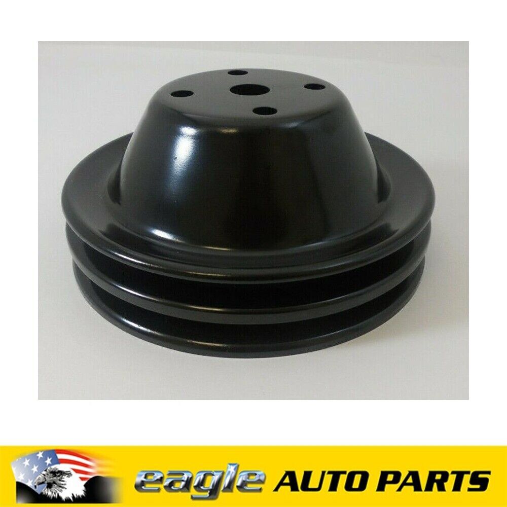 CHEV 283 307 327 350 BLACK DOUBLE TOP PULLEY LWP  # R9605BK