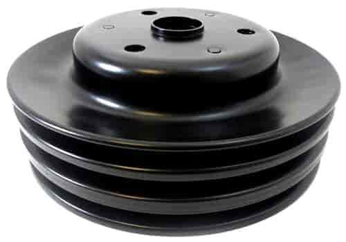 CHEV 283 307 327 350 BLACK TRIPLE LOWER PULLEY LWP # R9608BK