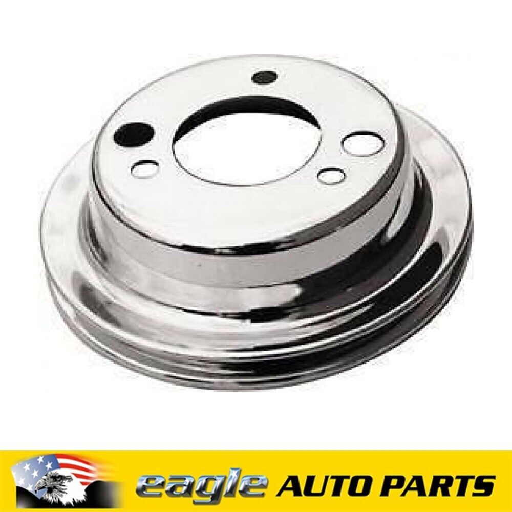 CHEV 350 454 ADD ON CHROME A/C LOWER SINGLE GROOVE PULLEY . LWP  # R9817