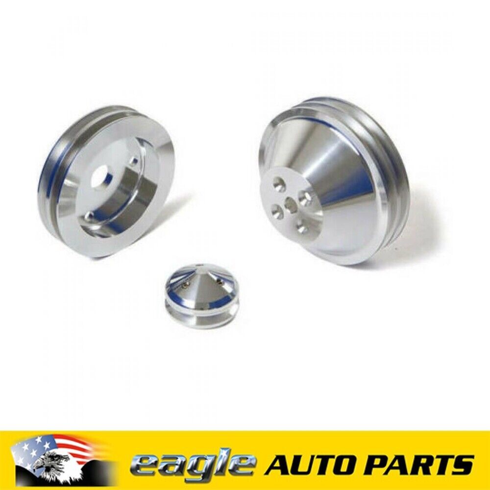 CVF Chev 283 - 350 Twin Groove Pulley Kit To Suit Short Water Pump # SBCS22KIT
