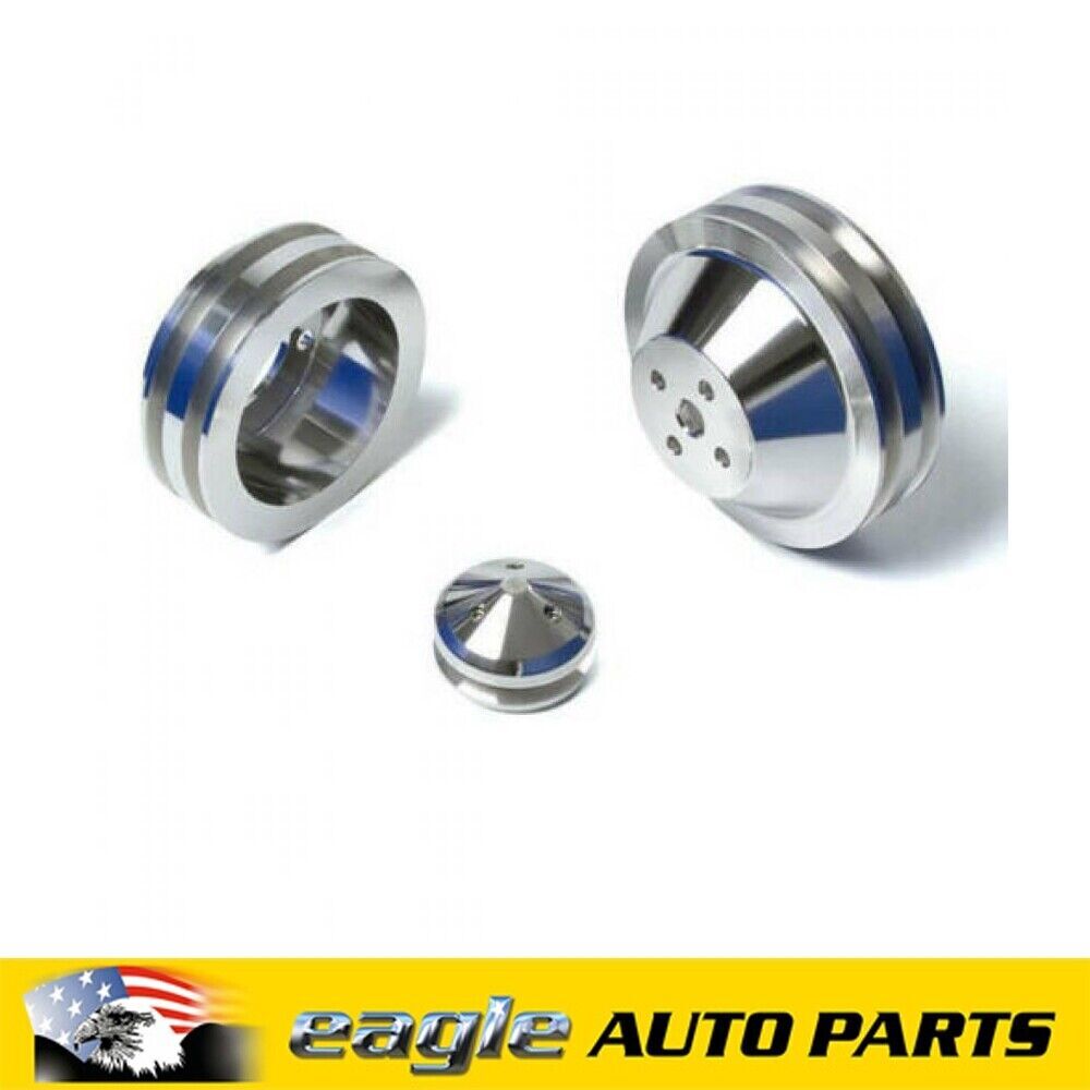 Ford 302 - 351W & 351C Double Row Pulley Kit Suits 4 Bolt Balancer # SBFL22KIT