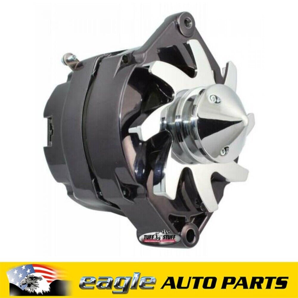 Chev GM Tuff Stuff One-Wire Alternator 100amp Black Chrome # TUFF-7139ABULL7