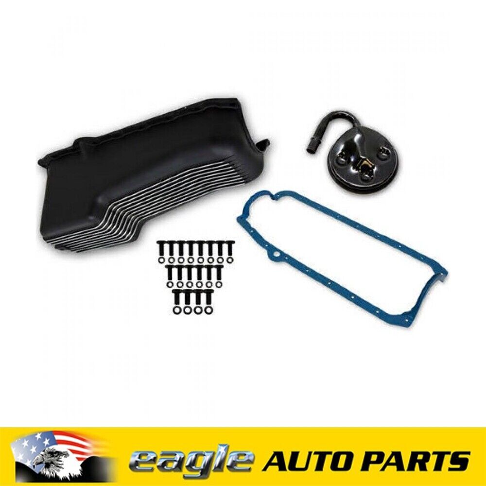 Chev 350 Vortec Weiand Finned Aluminum Oil Pan Kit 86 - 02 # WEI6002FWND