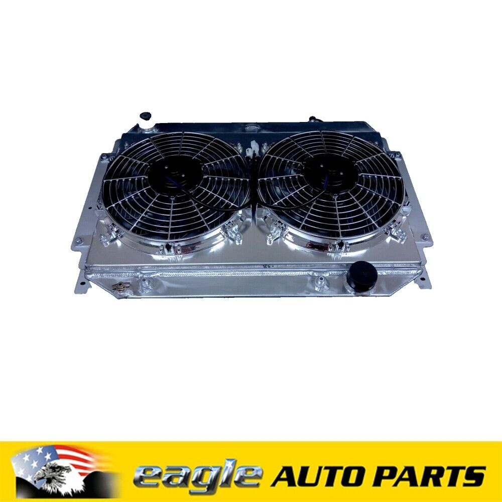 Holden HQ HJ HX HZ 4 Row Aluminum Radiator With Fans Suits Chev V8 Engines # 038