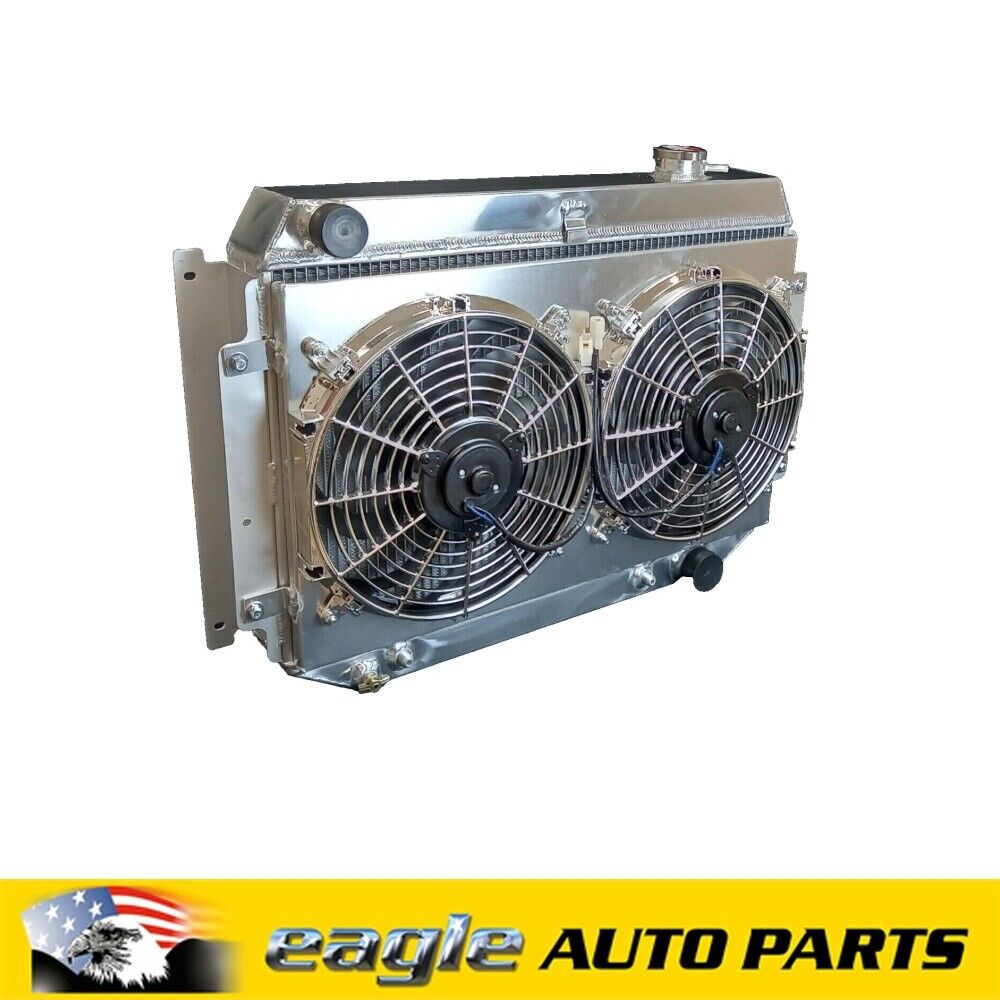Holden HQ HJ HX HZ 4 Row Aluminum Radiator With Fans Suits Chev V8 Engines # 038