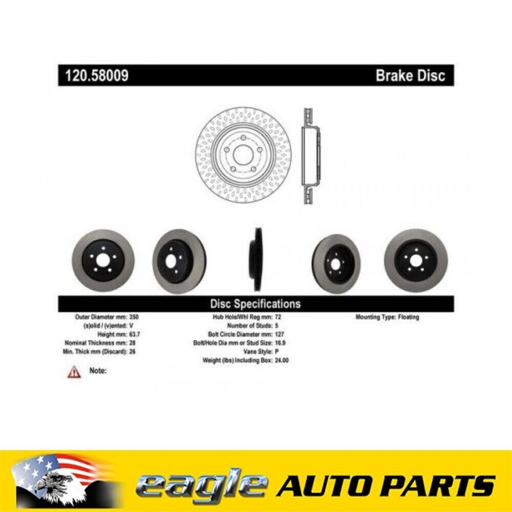 Jeep Grand Cherokee SRT8   2012 - 2018  Rear Disc Brake Rotor   # 120.58009