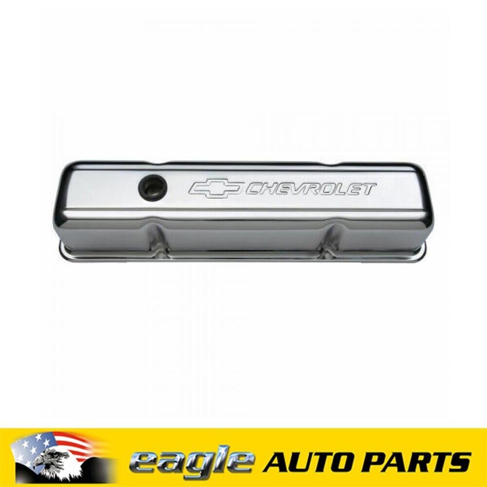 Proform Rocker Covers Steel Chrome Chevrolet Logo Chevy Small Block ...