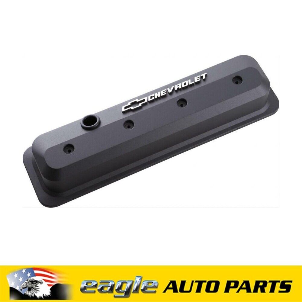 Chev 350 Vortec GM Licensed Slant Edge Rocker Covers Black # 141-840 ...