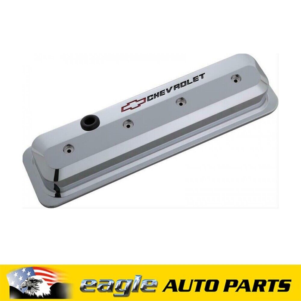 Chev 350 Vortec GM Licensed Slant Edge Rocker Covers Chrome # 141-844 ...