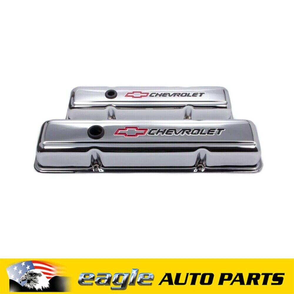 Chev 350 SBC Proform Stamped Steel Rocker Covers Chrome # 141-899