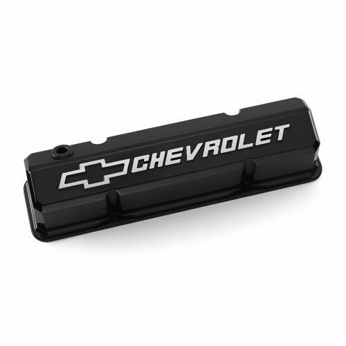 Chev 350 Proform Bowtie Slant Edge Rocker Covers Liquid Black # 141-919