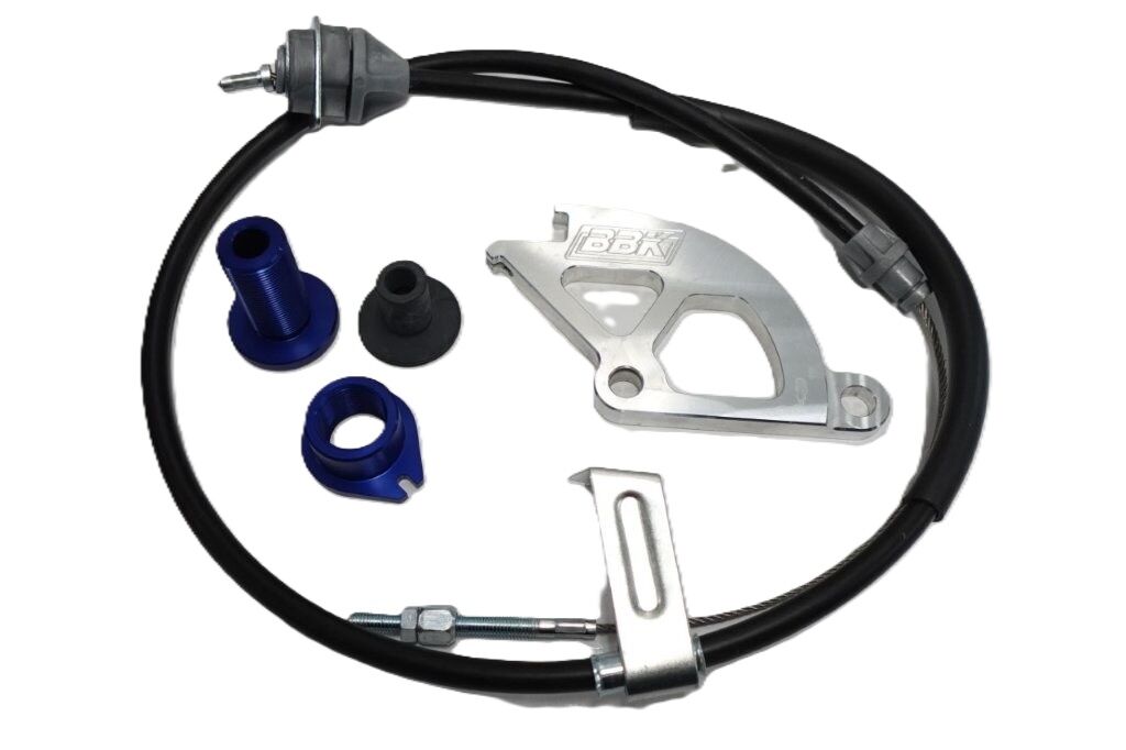 FORD MUSTANG 1979 - 1996 FIREWALL ADJUSTABLE CLUTCH CABLE KIT WITH ALUM QUADRANT