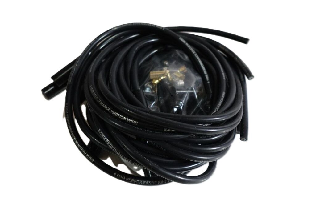 UNIVERSAL BLACK STRAIGHT SPARK PLUG LEADS # 3002BK