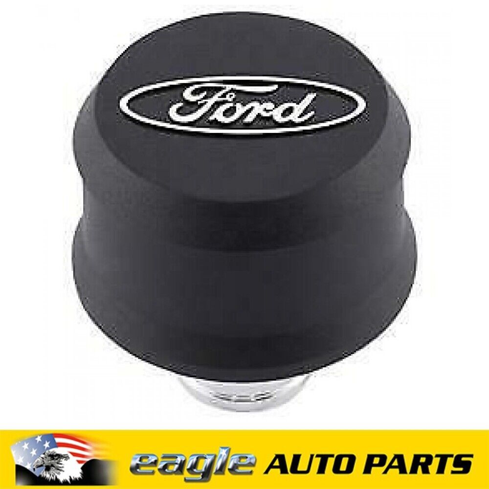 Ford Racing Slant-Edge Aluminum Breather Cap Raised Oval Emblem Push-In  302-435