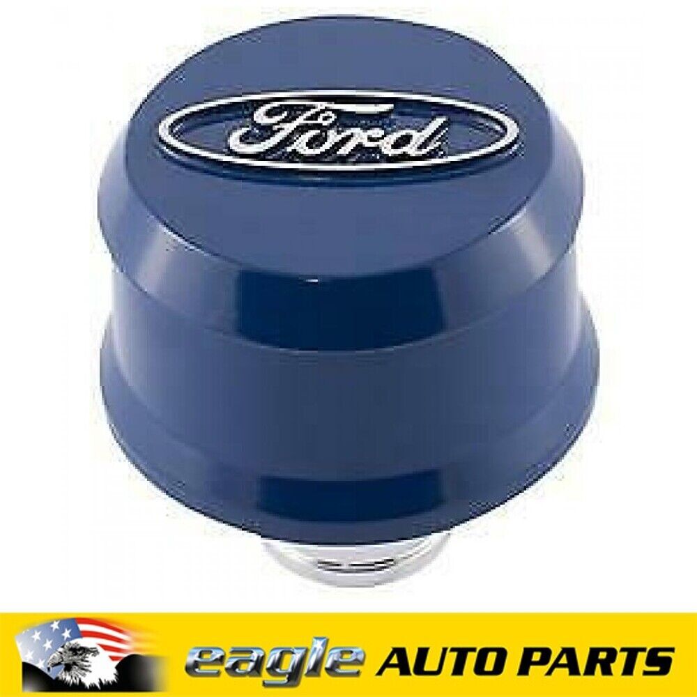 Ford Racing Slant-Edge Aluminum Breather Cap Raised Oval Emblem Push-In  302-436