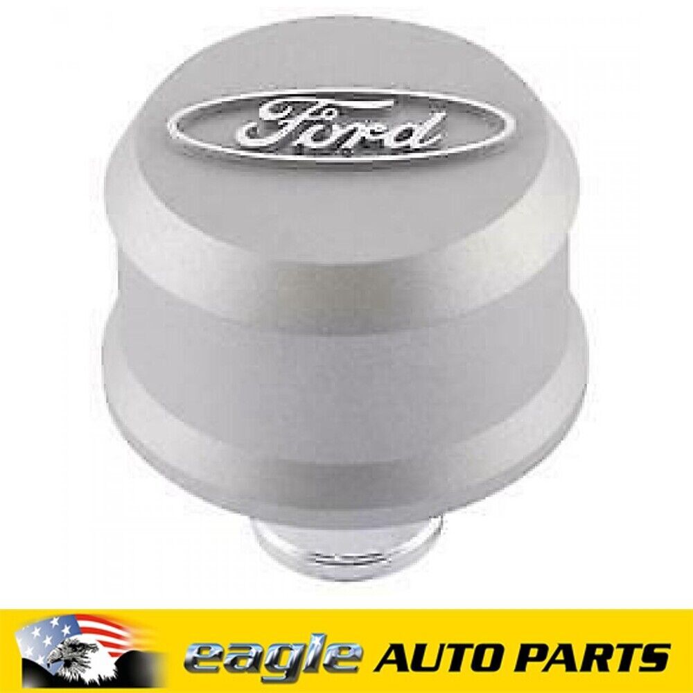 Ford Racing Slant-Edge Aluminum Breather Cap Raised Oval Emblem Push-In 302-437