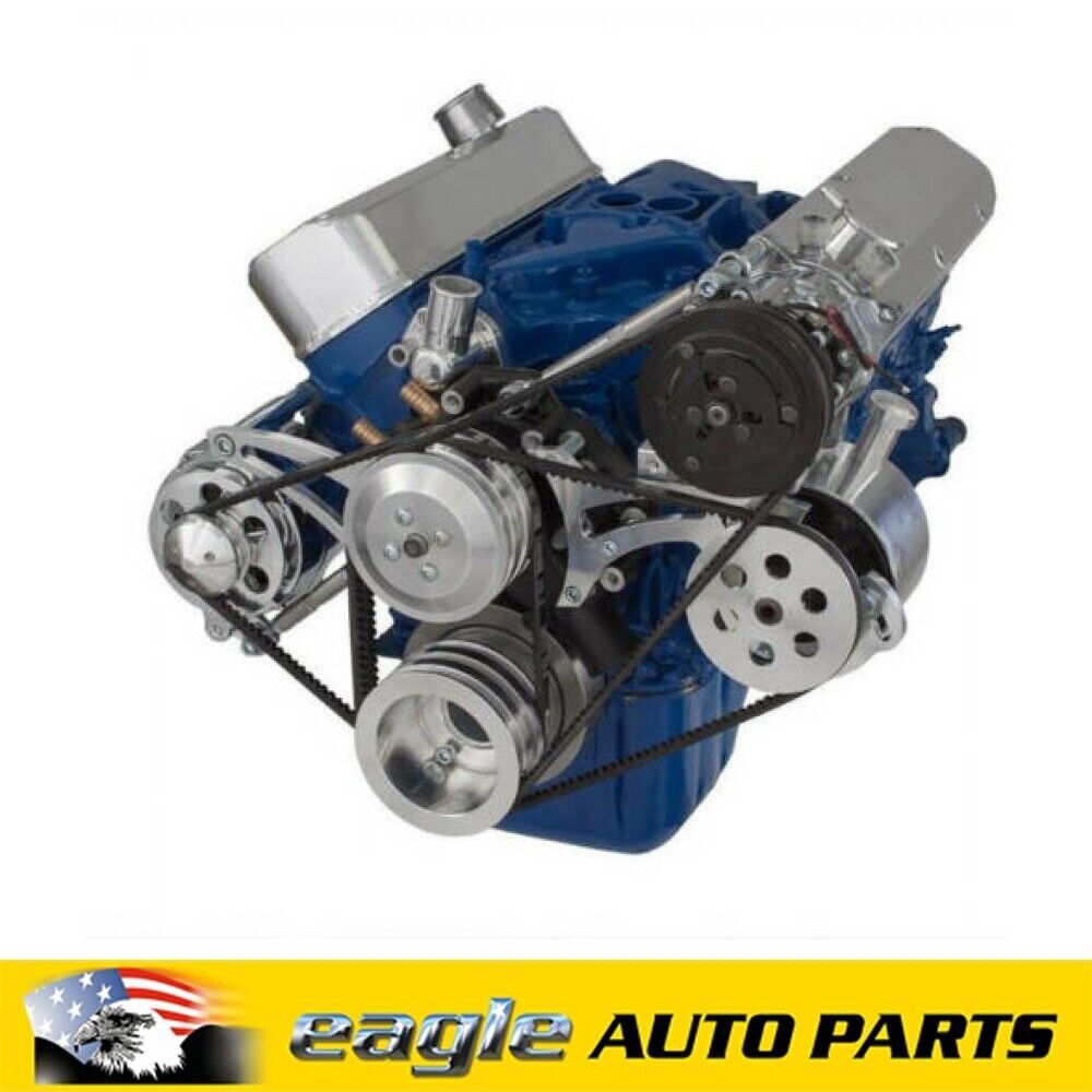 Ford 302W V8 A/C, Alt & P/S Brackets Pulley & Accessory Kit # 302-AC-S ...