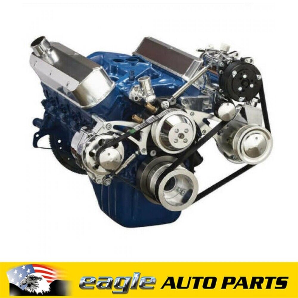 Ford 302W Serpentine A/C, Alt & P/Steer Conversion Kit # 302-SERP-AC-A ...