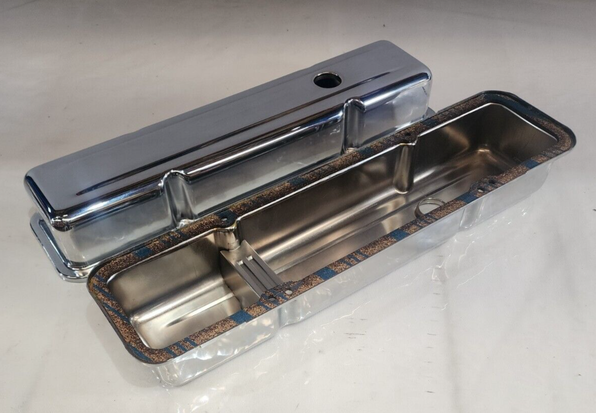 CHEV 350 CHROME ROCKER COVERS LOW STYLE TAKE OFFS # 350-COVERS-TO