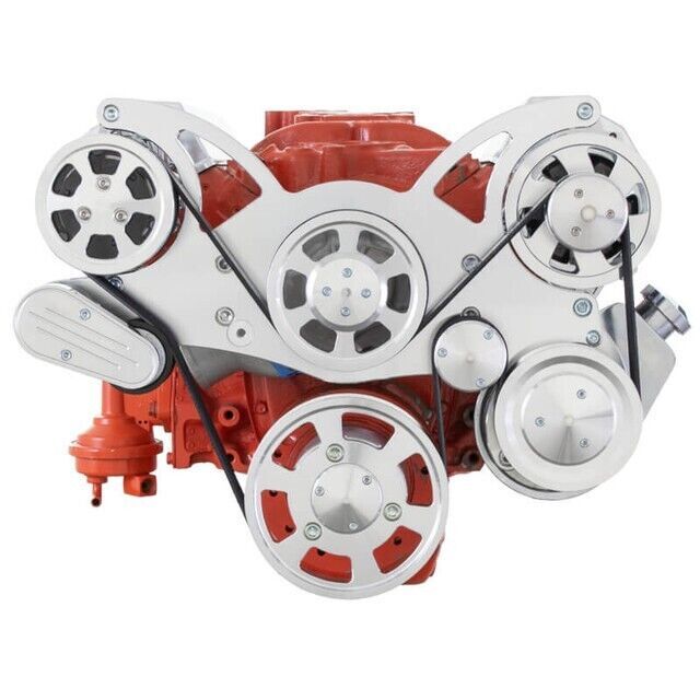 Chev 283 - 400 V8 Engine Billet Serpentine Wraptor System # 350-WRAPTOR-AC-S