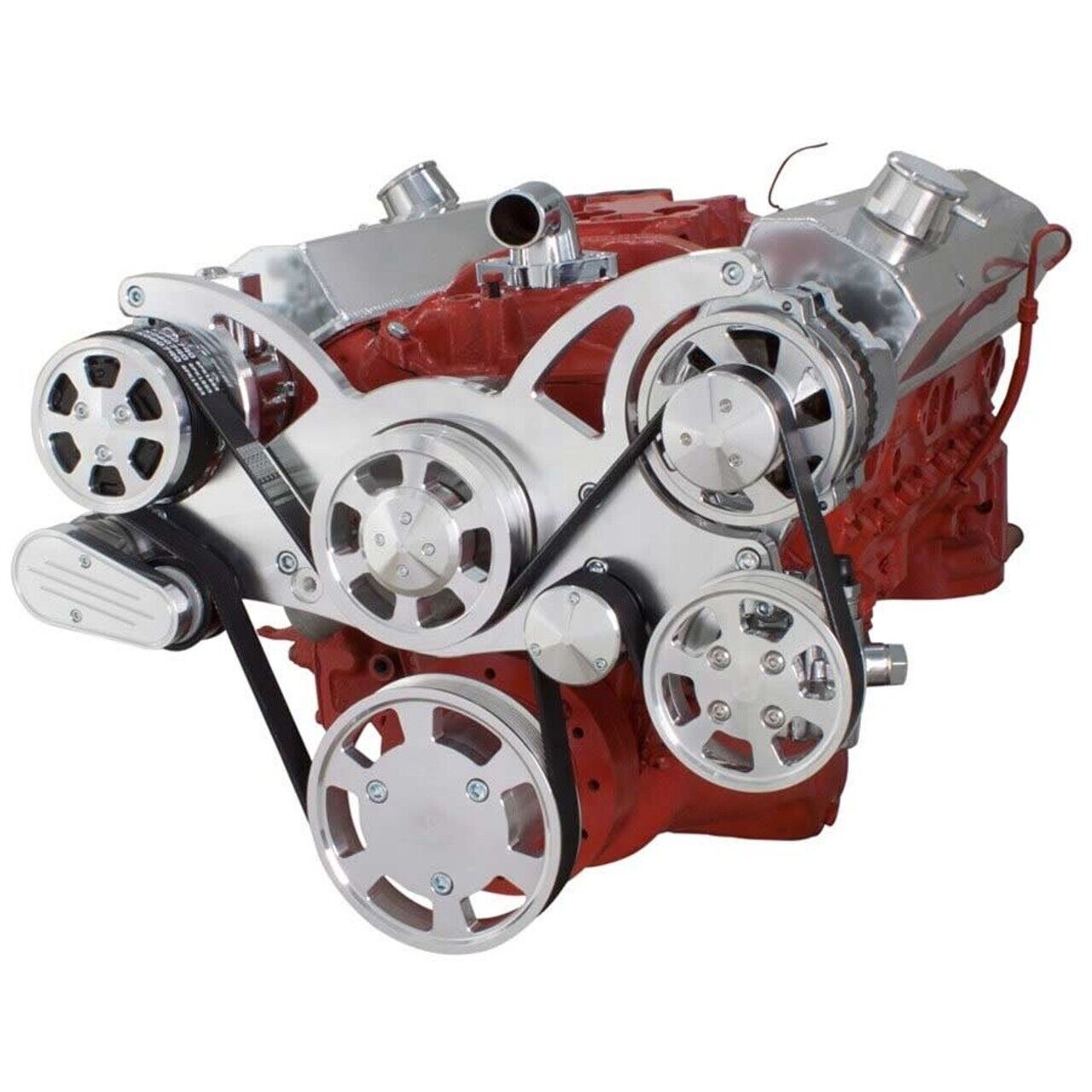 Chev 283 - 400 V8 Engines CVF Billet Serpentine Wraptor System # 350-WRAPTOR-AC