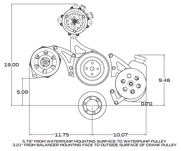 CVF Racing Chrysler Small Block Alternator System 318 340 360 # 360-ALT-SYSTEM