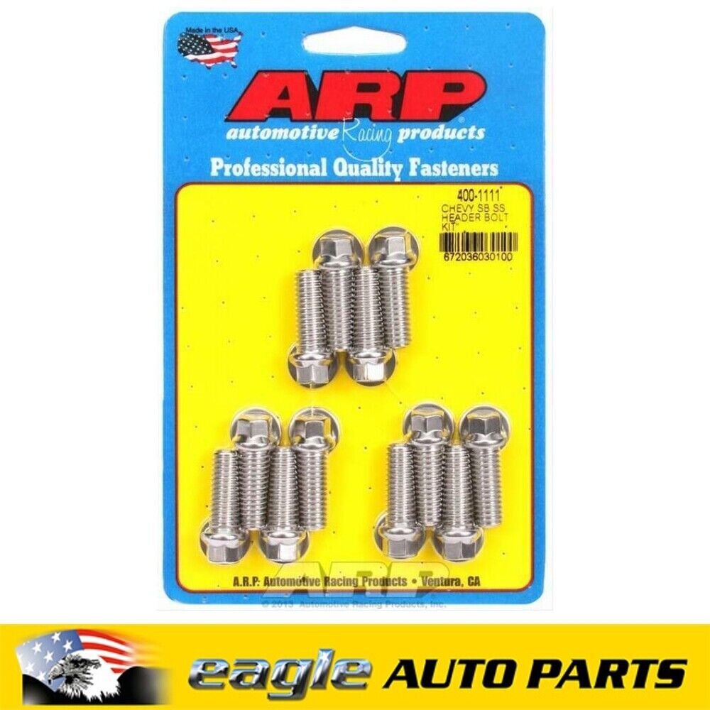 ARP Stainless Steel Header Bolts 3/8 in.-16, 1.000 in. U.H.L   # 400-1111