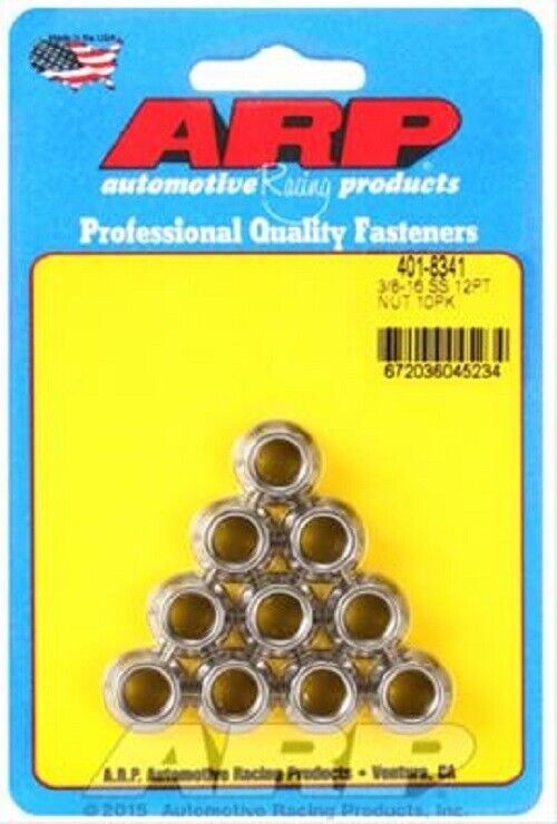 ARP 12-Point Nuts 3/8 in. Thread, Set of 10 # 401-8341