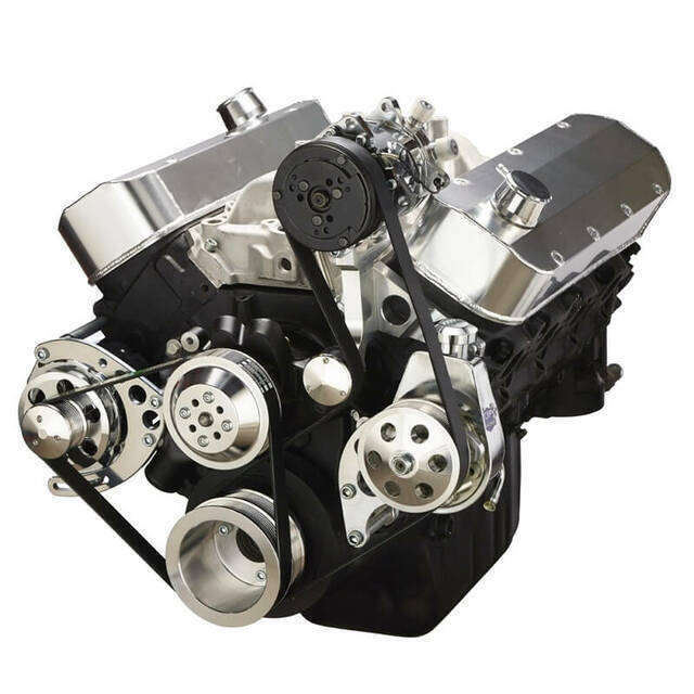 CHEV 454 Engines Alt, P/S & A/C Serpentine Conversion Kit # 454-SERPENTINE-AC-C