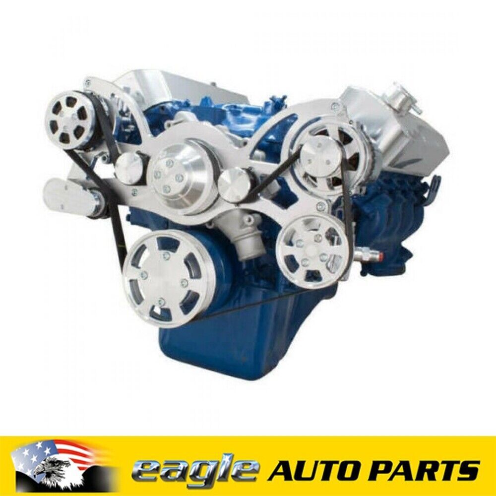 Ford 429 - 460 V8 A/C, Alt & P/Steer Wraptor Serpentine Kit # 460-WRAPTOR-AC-4