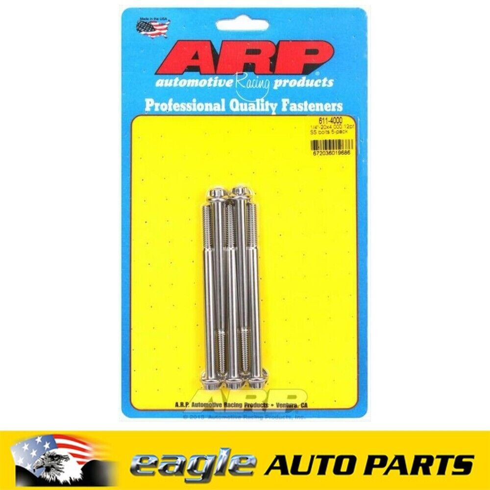 ARP Stainless Steel Bolts 1/4 in.-20 RH Thread, 4.000 in  # 611-4000