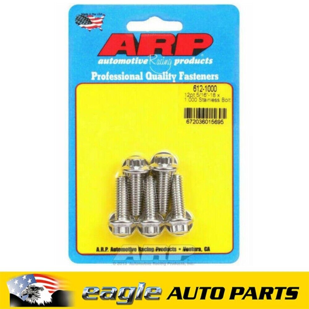 ARP BOLTS 5/16 -18 X 1.000 12PT Stainless Steel Set of 5 # 612-1000