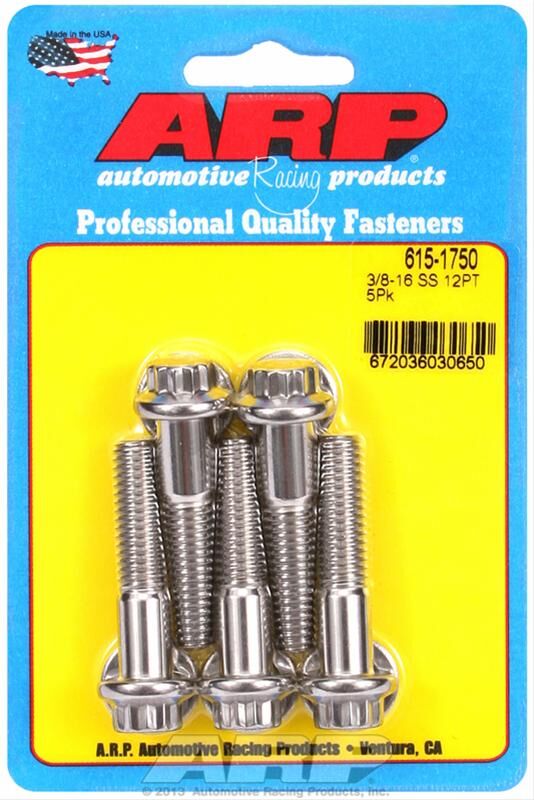 ARP Stainless Steel Bolts 3/8 in.-16 RH Thread, 1.750 in # 615-1750