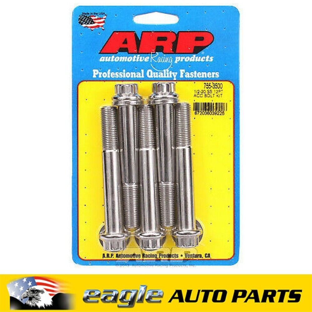 ARP 5 Pack 12-Point, Stainless 300, Polished, 1/2 in.-20 x 3.500 UHL  # 755-3500