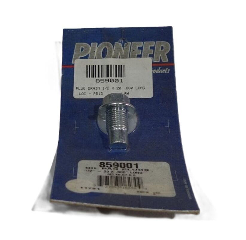 PIONEER ENGINE OIL PAN DRAIN PLUG 1/2 X 20 .800 LONG # 859001