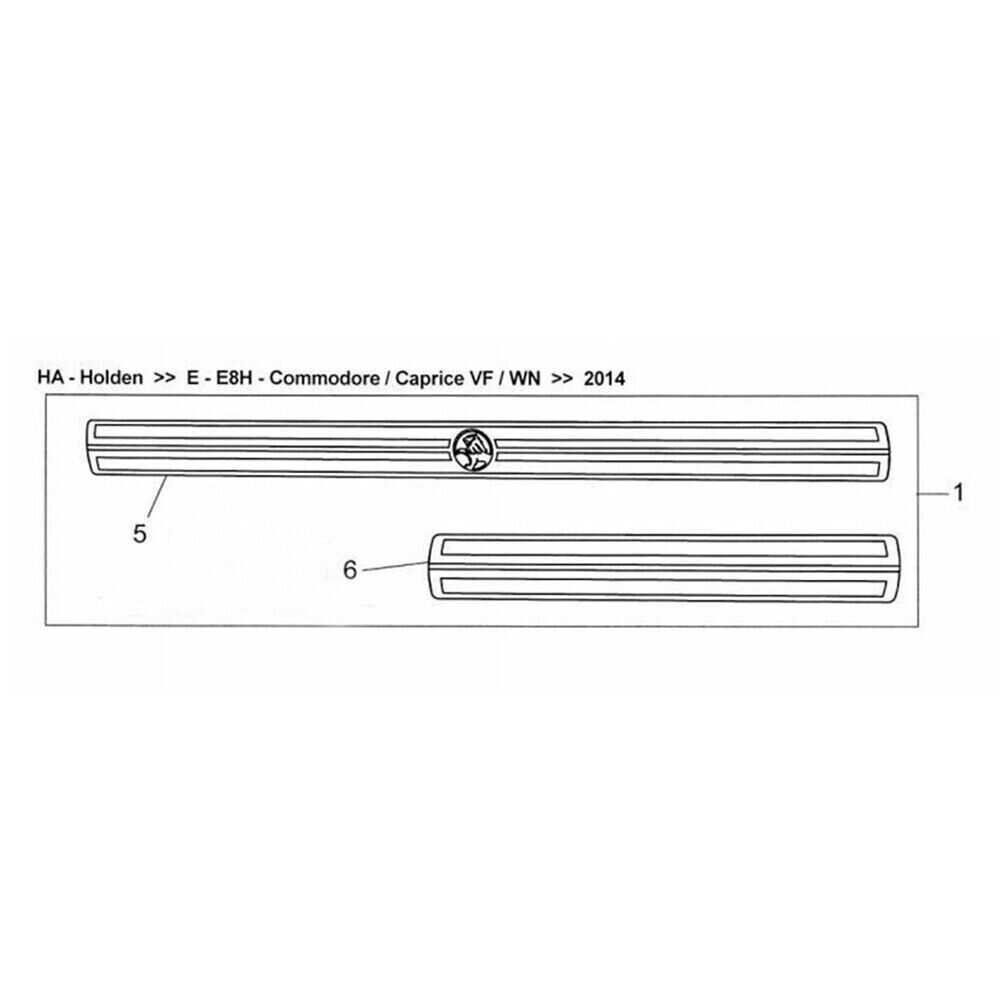 Holden VE VF Commodore Holden Lion Logo Stainless Steel Sill Plates Front & Rear