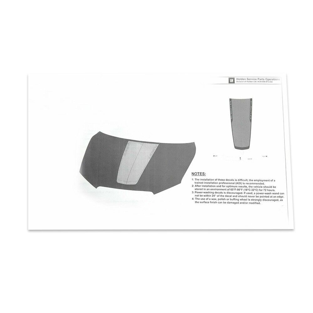 HOLDEN VF COMMODORE SS SSV REDLINE BONNET DECAL 6.2 LITRE # 92286567