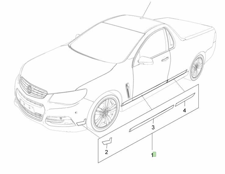 Holden Commodore VF SS SSV Redline Ute Stripe Decal Side Package Red 2015 - 2017