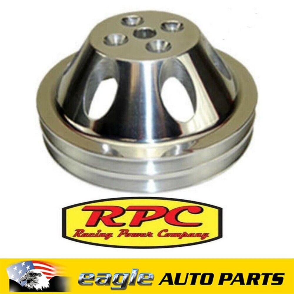 Chev 350 Polished Alum Double Groove Water Pump Pulley - SWP Upper # 9479P