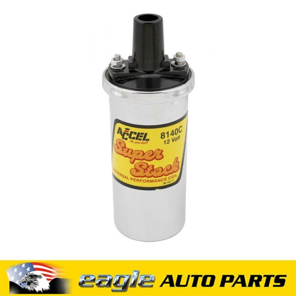 Accel SuperStock Canister Style 12 Volt Chrome Ignition Coil   # ACC-8140C