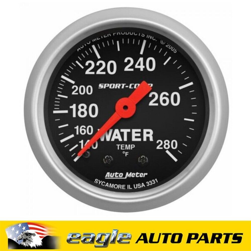 AutoMeter 2 1/16" Sport-Comp Analog Gauge Water Temp, 140-280 Deg F # AU3331