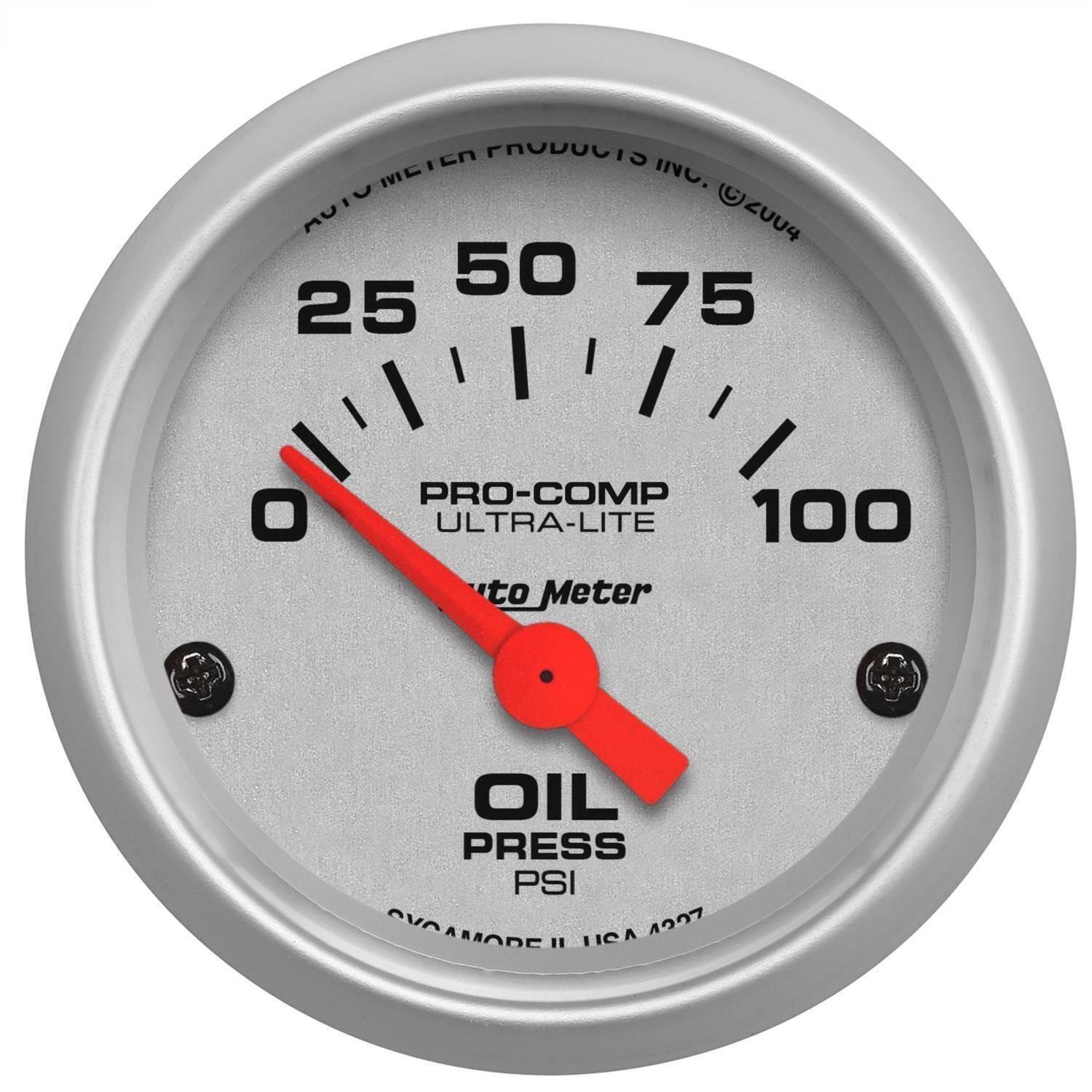 Auto Meter Ultra-Lite Analog Oil Pressure Gauge 0-100PSI 2 1/16" # AU4327