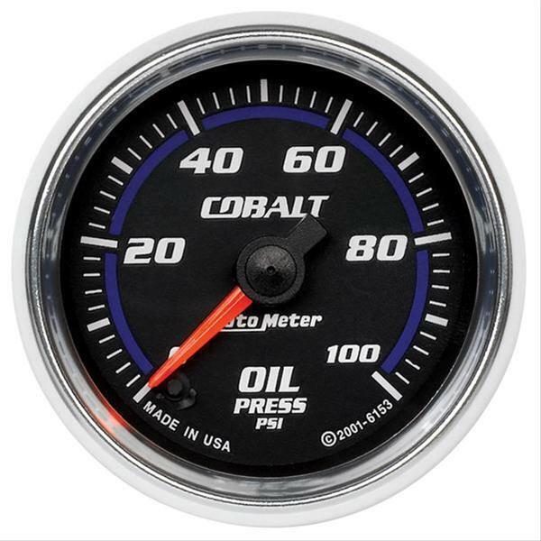 AUTOMETER OIL PRESSURE GAUGE COBALT FULL SWEEP ELEC 2.1/16" 100 PSI # AU6153