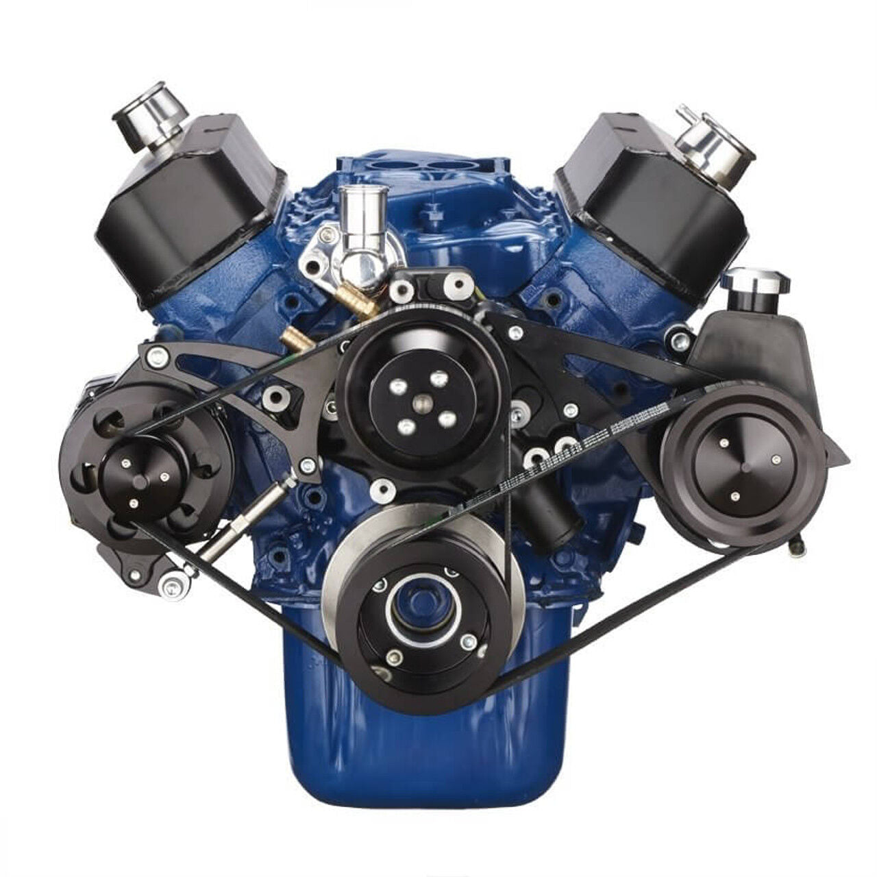 FORD 289 - 302W BLACK SERPENTINE ALT & P/S KIT # B-302-SERP-PS-34-Y