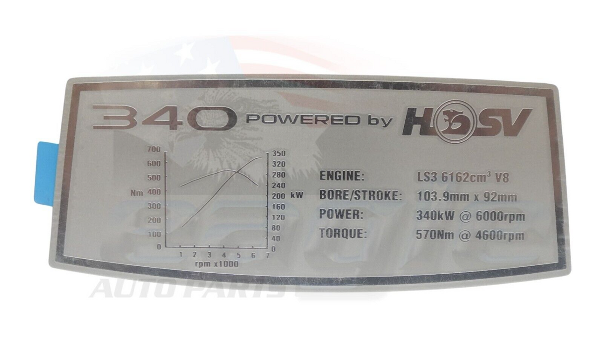 HSV VF Engine Cover Power Badge 